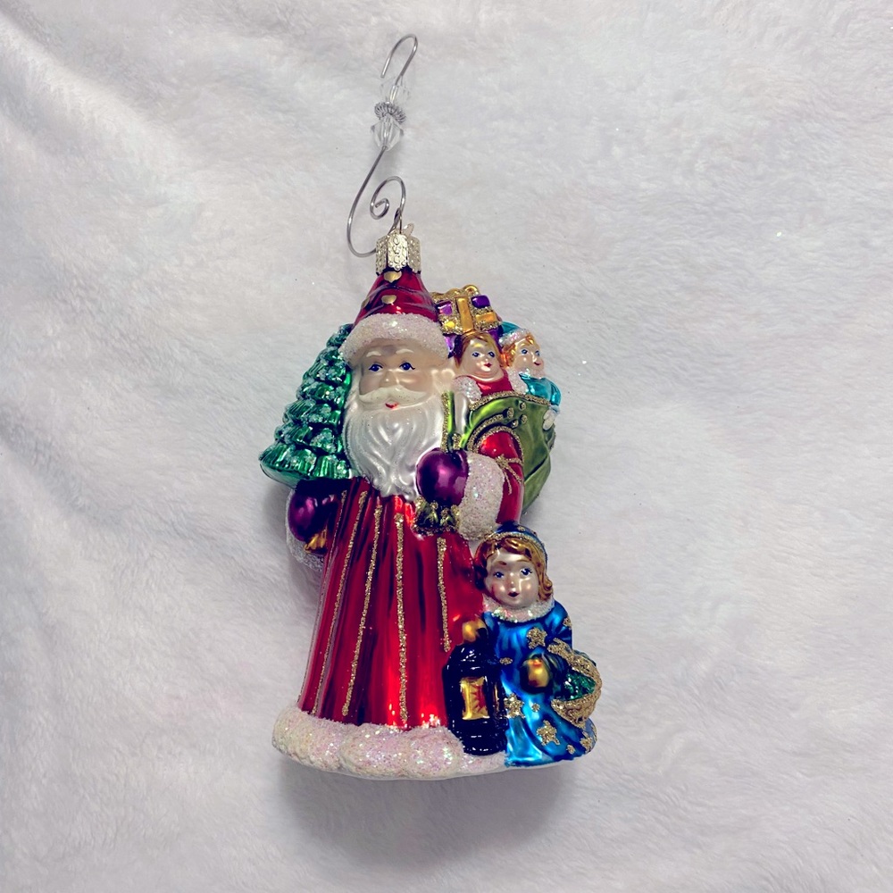 Old World Ornament - Santa Claus with Elf and Kids